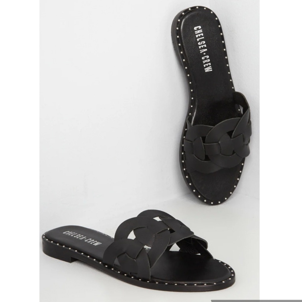NIB ModCloth Chelsea Crew Black A Chic Summer To Remember Slide Sandal